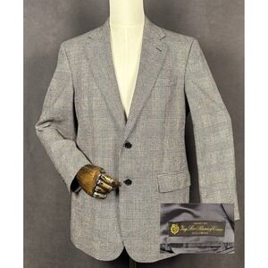 Loro Piana Brooks Brothers Blazer Jacket 39 Grey Glen Plaid Wool Made In Italy